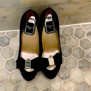 Black Satin classic Christian Dior pumps.